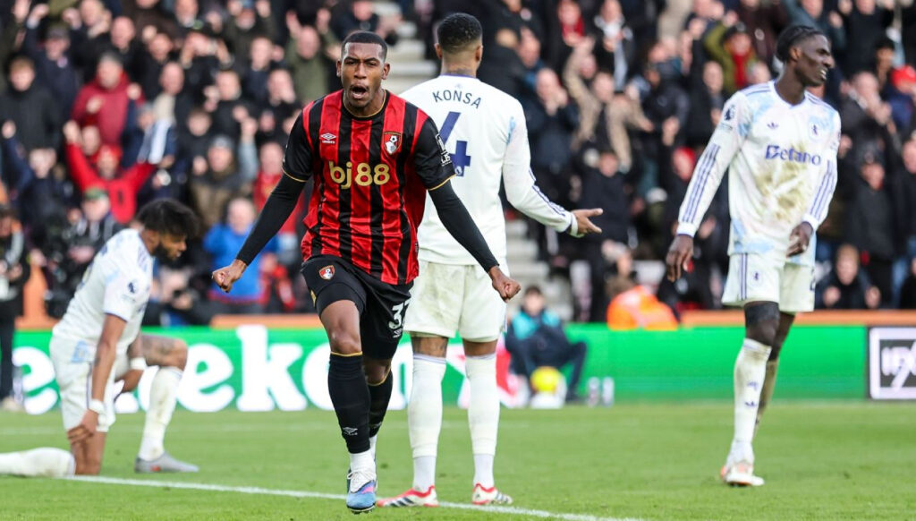 Rayan ghi bàn đầu tiên cho Bournemouth, giúp đội nhà cầm hòa Aston Villa 1-1.